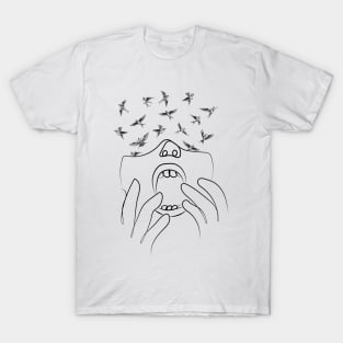 For a Scary Movie | One Line Drawing | One Line Art | Minimal | Minimalist T-Shirt